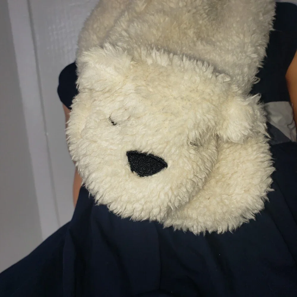 BABY GAP White Teddy Bear Scarf
